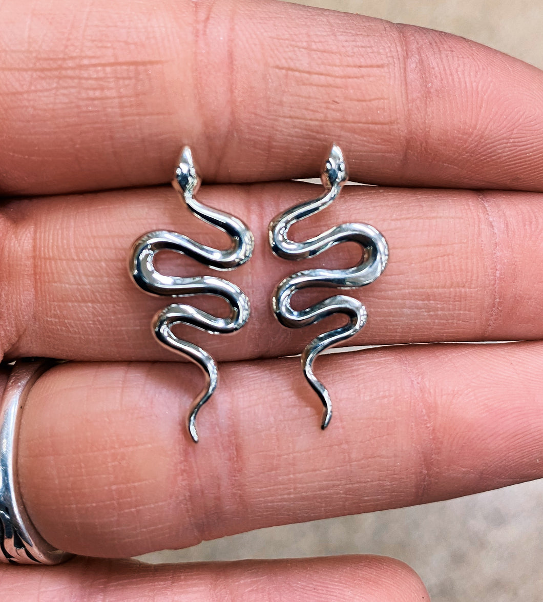 Large Sterling Snake Studs