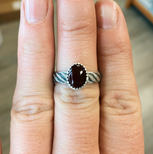 Red Agate Ring - Size 9