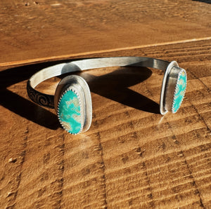 Two Stone Kingman Turquoise Cuff