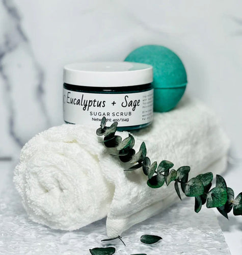 Eucalyptus and Sage Whipped Sugar Scrub