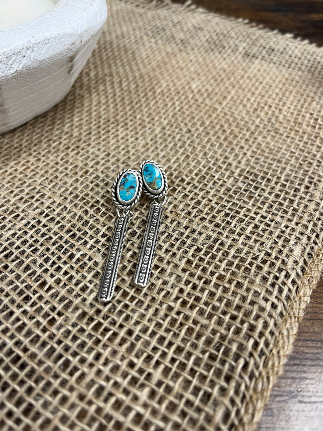 Kingman Turquoise Bar Dangle