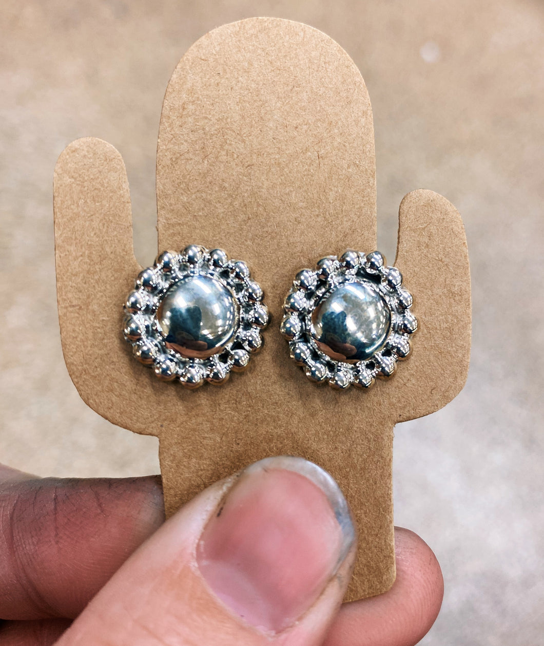 Sterling Concho Earrings