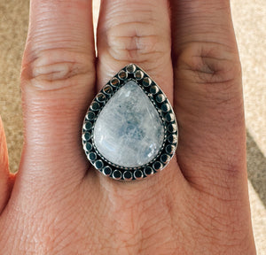 Rainbow Moonstone Ring - Size 10