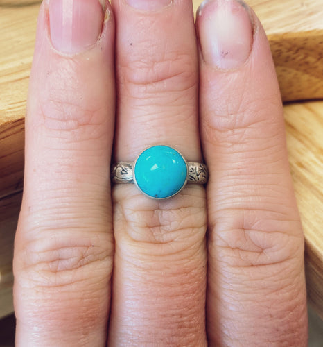 Mexican Turquoise Ring - Size 8.5