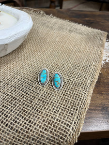 Kingman Turquoise Studs