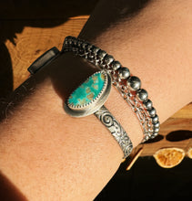 Load image into Gallery viewer, Two Stone Kingman Turquoise Cuff