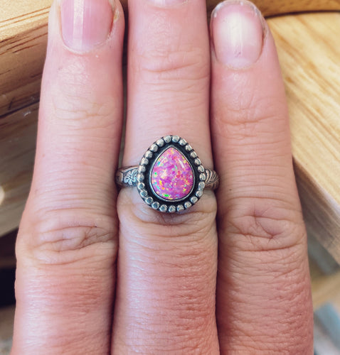 Pink Opalite Ring - Size 8.5