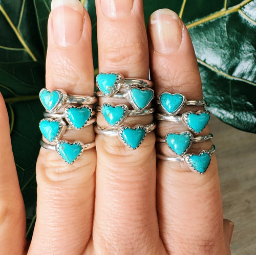 Dainty Kingman Heart Stacker Rings