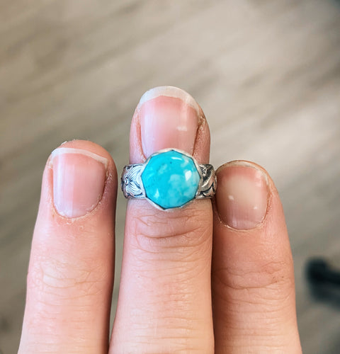 Mexican Turquoise Ring - Size 4.5