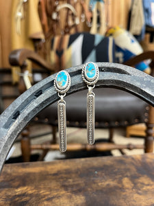 Kingman Turquoise Bar Dangle